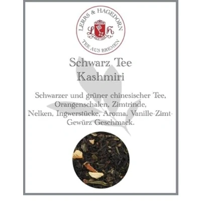 Abbildung von Lerbs &amp; Hagedorn, Schwarz Tee Kashmiri Vanille Zimt Gewürz Geschmack 250g (Ca. 20 Liter) Orangenschalen, Zimtrinde