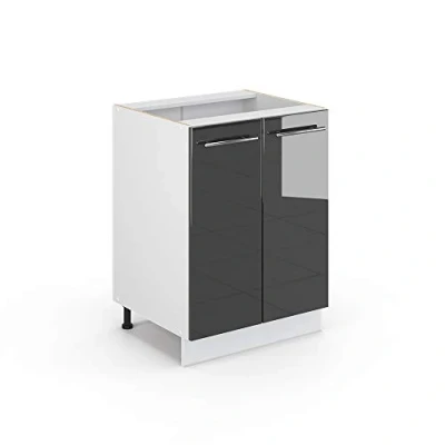 Abbildung von Vicco Unterschrank Fame Line, Anthrazit Hochglanz/Weiß, 60 cm ohne Arbeitsplatte
