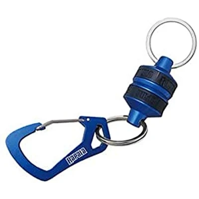 Abbildung von Rapala Unisex Adult Clip RCD Magnetic Release Schlüsselanhänger mit Karabiner zum Aufhängen von Angelködern, Kunstködern und Angelzubehör Magnetischer Verschluss Metall, Blau, Einzigartig
