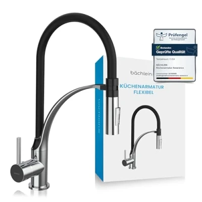 Abbildung von Bächlein Küchenarmatur Assaranco flexibler Küchen Wasserhahn mit magnetischer Halterung Magnethalterung der Brause