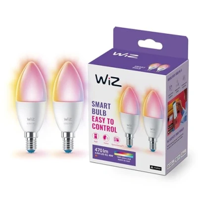 Abbildung von WiZ Smart Kerzenlampe Doppelpack Farbiges und weißes Licht E14