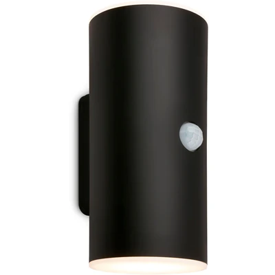 Abbildung von BRILONER LED Wandlampe Akku mit Bewegungsmelder, Dämmerungssensor, 20 sek. Timer, Aussenlampe, Wandleuchte aussen, Strahler, Außenleuchte, Außenwandleuchte, 15,5x7x8,5 cm (HxBxT), Schwarz