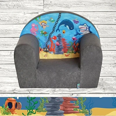 Abbildung von FORTISLINE Kindersessel Abnehmbarer Bezug Weicher Schaumstoff Ocean II Mini Schaumstoffsessel Kinder Kinderzimmer