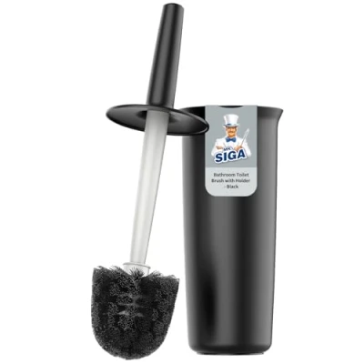 Abbildung von MR.SIGA Toilettenbürste mit Halter Klobürste für Bad Reinigung WC Bürste Set, Schwarz matt, 1 Pack