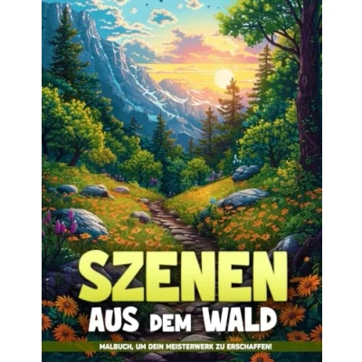 Abbildung von Szenen aus dem Wald Malbuch für Erwachsene: Waldausflug Malvorlagen zur Entspannung und Stressabbau