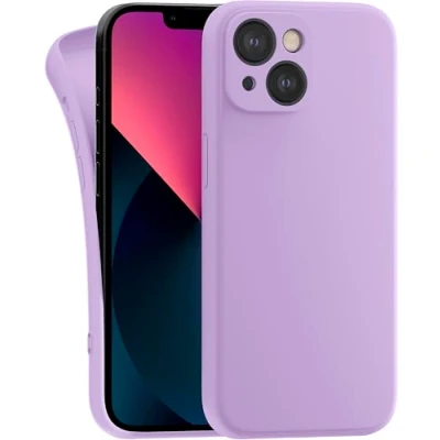 Abbildung von MyGadget Hülle Kompatibel mit iPhone 13 robuste Silikon Schutzhülle TPU Case Slim Silikonhülle Back Cover Kratzfest Handyhülle Matt Lila