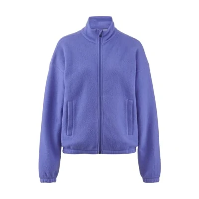 Abbildung von hessnatur Active Relaxed Unisex Fleecejacke, Größe: Medium, Irisblau