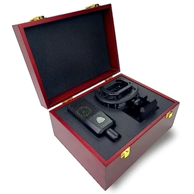 Abbildung von Mikrofonhülle aus Holz für Lewitt LCT 240 Pro/440 Pure Mikrofonbox Schützende Hartschale