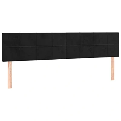 Abbildung von vidaXL 2X Kopfteil Polsterkopfteil Betthaupt Bettkopfteil für Bett Bettrahmen Bettgestell Schlafzimmer Bettzubehör Schwarz 100x5x78/88cm Samt