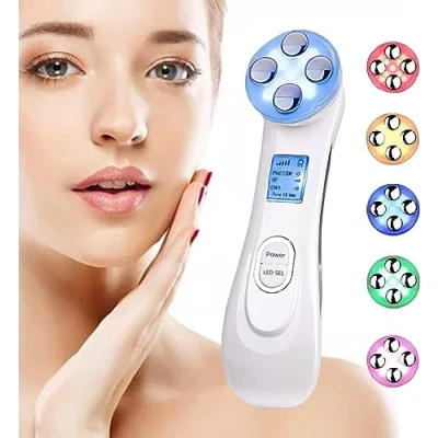 Abbildung von Hochfrequenz Gesichts und Körperapparat, 6 Modi, LED Lichttherapie, Gesichtsgerät Radiofrequenz, Anti Falten, Aging