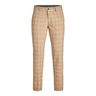 Abbildung von JACK &amp; JONES Men&#039;s JPRFRANCO Check Trouser Anzughose, Petrified Oak/Checks:SUPER Slim FIT, 50