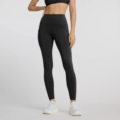 Abbildung von New Balance Sleek Pocket HIGH RISE Legging Tights, Damen, Größe: Medium, Black