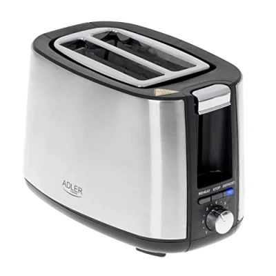 Abbildung von Adler Toaster AD 3214, 900 W, mit 7 Bräunungsstufen, Brötchenaufsatz, Brötchenauflage