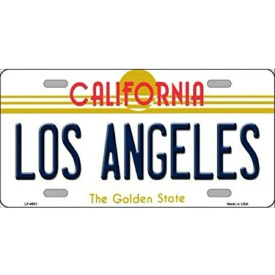 Abbildung von TammieLove Nummernschild Los Angeles Kalifornien Staat Hintergrund Neuheit Schild 15 x 30 cm