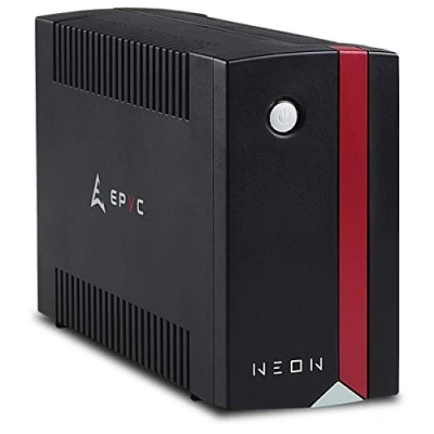 Abbildung von EPYC® NEON USV für PC, UPS, Unterbrechungsfreie Stromversorgung Modem Router, 1000VA / 600 Watt, Line Interactive Technologie, AVR, 3X Schuko Ausgängen, 230v