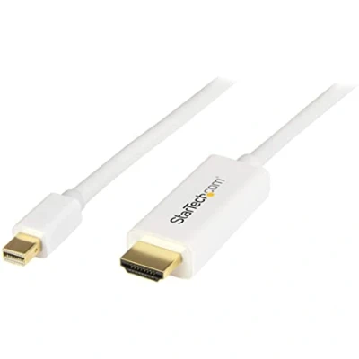 Abbildung von StarTech.com 2m Mini DisplayPort auf HDMI Konverterkabel 4K 30Hz mDP Adapter Kabel DP oder Thunderbolt 1/2 Mac/PC zu Monitor Weiß (MDP2HDMM2MW)