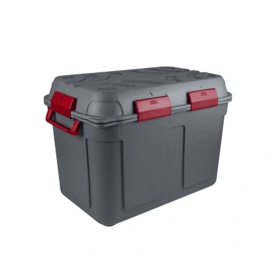 Abbildung von SUNWARE Q Line wasserdichte Aufbewahrungsbox 160 Liter 790x545x545mm Anthrazit/Rot