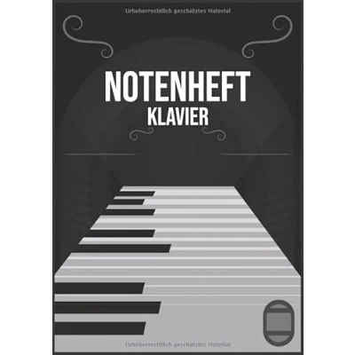 Abbildung von Notenheft Klavier: DIN A4 100 Seiten Blanko Notenblock Anfänger und Fortgeschrittene Große Lineatur Musik Schreibheft Leere Notensysteme