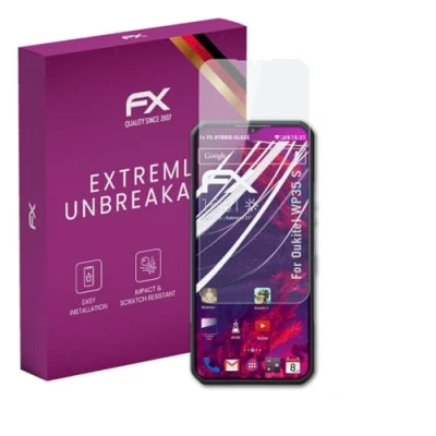 Abbildung von atFoliX Glasfolie kompatibel mit Oukitel WP35 S Panzerfolie, 9H Hybrid Glass FX Schutzpanzer Folie