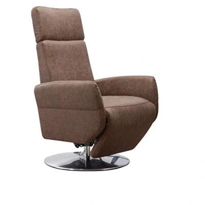 Abbildung von Cavadore TV Sessel Cobra / Fernsehsessel mit Liegefunktion, Relaxfunktion Stufenlos verstellbar Ergonomie M Belastbar bis 130 kg 71 x 110 82 Lederoptik Braun