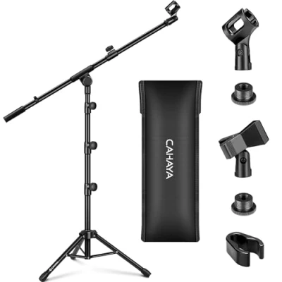 Abbildung von CAHAYA Stativ Galgen Blatt Mikrofon Ständer Metall Tragbar mit Tragetasche für Performance Gesang Rede Hochzeit Bühne und Outdoor CY0239
