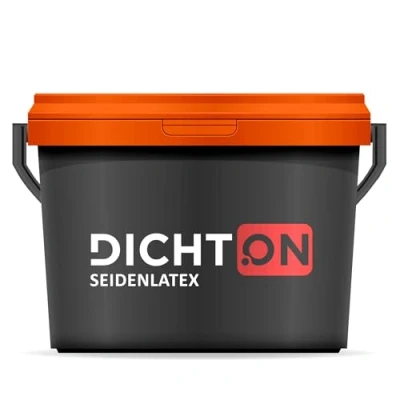 Abbildung von DICHTON Latexfarbe D.41W, weiß seidenglanz, Innenwandfarbe Küche Bad, Latex Wandfarbe abwaschbar