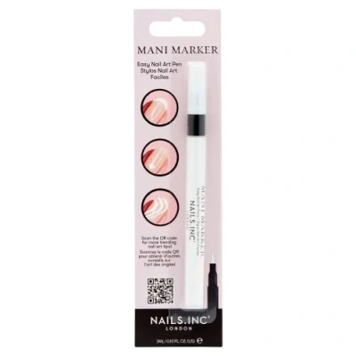Abbildung von Nails.INC Mani Marker, einfach zu verwendender Nagellack Kunststift mit Präzisionsspitze, schnell trocknend, tierversuchsfrei, vegan, hellweiß
