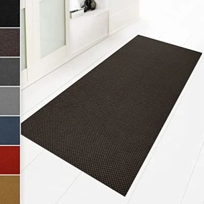 Abbildung von Floordirekt Schmutzfangmatte 80 x 250 cm Braun, ideal auch als Schmutzfangteppich nach Maß, Teppich Flur Läufer, Küchenteppich waschbar rutschfest, Sauberlaufmatte, Meterware (Hong Kong)