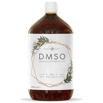 Abbildung von DMSO 1000ml in 99,9% pharmazeutischer Qualität &amp; Reinheit Unverdünntes Dimethylsulfoxid (DMSO) ph. EUR lichtgeschützter Braunglasflasche 1 Liter