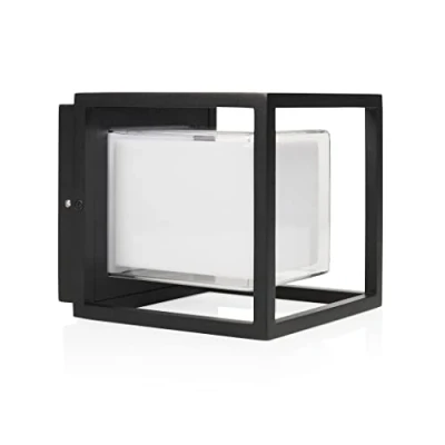 Abbildung von Smartwares Wandleuchte für den Außenbereich im Würfeldesign Black Outdoor 10 W 800 lm Warmweißes Licht Aluminium IP44
