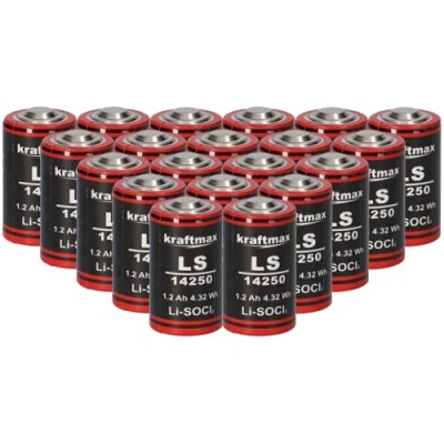 Abbildung von 20x Lithium 3,6V Batterie LS 14250 1/2 AA ER14250 Li SOCl2 LS14250 AKKUman Set (20er)