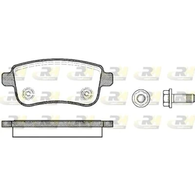Abbildung von ROADHOUSE 21387.00 Bremsbelagsatz Hinterachse mit Klebefolie, Schrauben Zubehör RENAULT: MEGANE 4 Grandtour, 3 Grandtour