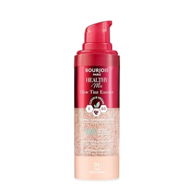 Abbildung von Bourjois Healthy Mix 01 Fair, Glow Tint Essence, Filter Effekt für nackte Haut, strahlendes Finish, feuchtigkeitsspendende Farbe, erfrischende Textur, vegane und cleane Formel, 30 ml