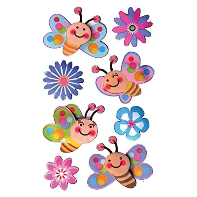 Abbildung von 10 x Z Design Sticker 76x120mm 3D Folie 1 Bogen Motiv Blumen Schmetter