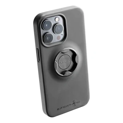 Abbildung von INTERPHONE Spezielle iPhone 13 PRO Hülle für QUIKLOX Lenker oder Spiegelvorbauten Modular System Motorrad Handyhalter Schnellverschlusshaken