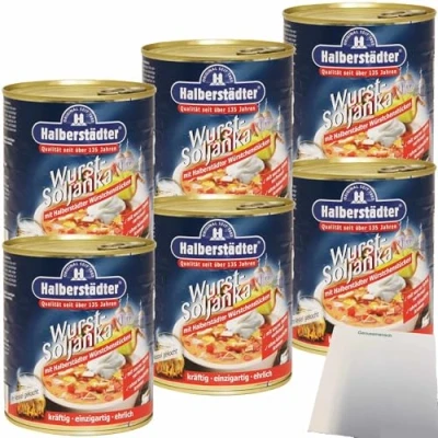 Abbildung von usy Bundle für Halberstädter Wurst Soljanka 6er Pack (6x800ml Dose) + Block