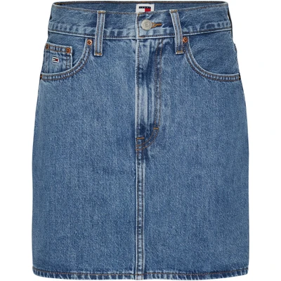 Abbildung von Tommy Jeans Curve MOM Skirt Bleistiftrock, Damen, Größe: 36, Denim medium