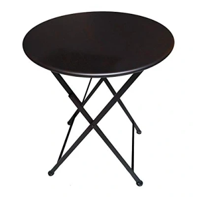 Abbildung von PrimoLiving Gartentisch aus Metall Balkontisch Klapptisch P 12512 klappbar Dunkelbraun