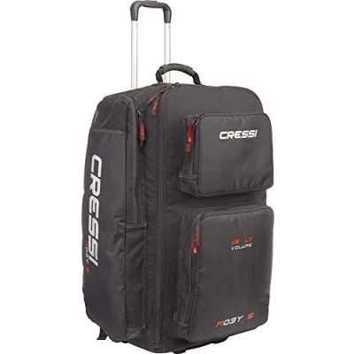 Abbildung von CRESSI Trolley Bag Black/Red 115 L Moby 5 Robuste und Geräumige Tasche ideal für Sportliche Aktivitäten Reisen, Schwarz/Rot, L, Unisex
