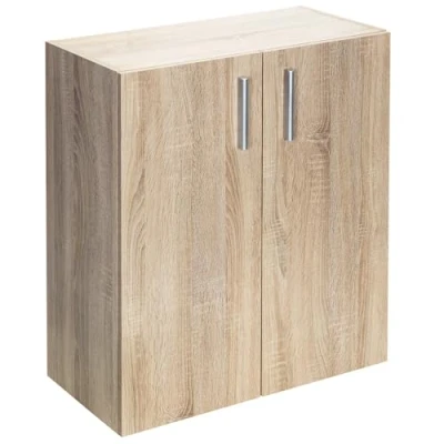 Abbildung von Casaria® Kommode mit 2 Türen 77x60x30cm Holz Modern höhenverstellbarer Einlegeboden Schlafzimmer Büro Flur Mehrzweckschrank Aktenschrank Schrank Eiche
