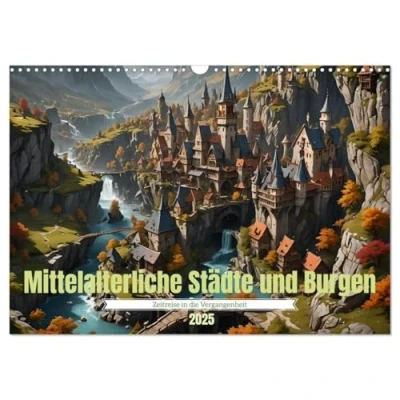 Abbildung von Mittelalterliche Städte und Burgen (Wandkalender 2025 DIN A3 quer), CALVENDO Monatskalender