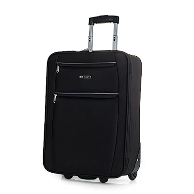 Abbildung von ITACA Koffer Klein Handgepäck 55x40x20 Leicht und Robust Reisekoffer aus Hochwertigen Materialien T71950B, Schwarz