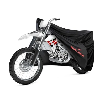 Abbildung von WALSER Motorrad Abdeckplane Indoor Stretch, 100% passende Abdeckplane, Motorradgarage Innenbereich, Roller Abdeckung Winterfest, Motorradabdeckung, Zubehör schwarz XL 255x110x135 cm
