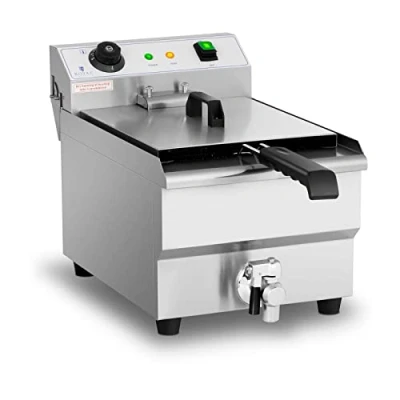 Abbildung von Royal Catering Fritteuse 13 L Fritöse Edelstahl Ablasshahn Kaltzone Gastro, 3200 W