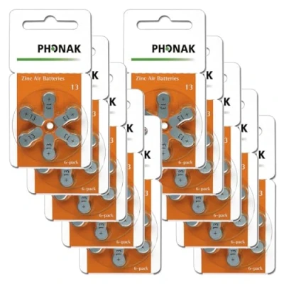 Abbildung von Keephearing Ltd Phonak Hörgerätebatterie, quecksilberfrei, 60 Zellen, 10 Packungen