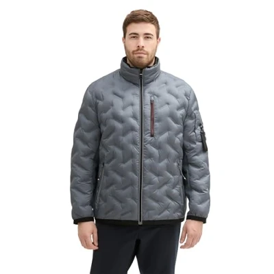 Abbildung von TOM TAILOR Herren 1041309 Hybrid Jacke mit Kapuze im Stehkragen, 28128 Stormy Teal, 3XL