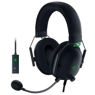 Abbildung von Razer BlackShark V2 Gaming Headset: THX 7.1 Spatial Surround Sound,50 mm Treiber,abnehmbares Mikrofon,PC, PS4, PS5, Switch, Xbox One, Series X &amp; S, Mobile,3.5 Audio Jack USB DAC,Schwarz