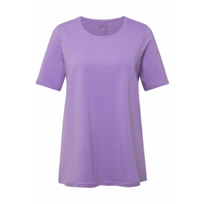 Abbildung von Ulla Popken Rundhalsshirt T Shirt A Linie Rundhalsausschnitt Halbarm