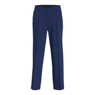 Abbildung von JACK &amp; JONES Herren Jprbushwick Harry Trouser Relaxed Fit Anzughose, Medieval Blue/Fit:Relaxed Fit, 46 EU
