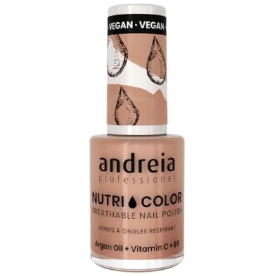 Abbildung von Andreia Professional NutriColor Atmungsaktiver Nagellack Veganer und Tierversuchsfreier Nagelkunst mit langanhaltendem Glanz Finish Farbe NC8 Nackt 10.5ml